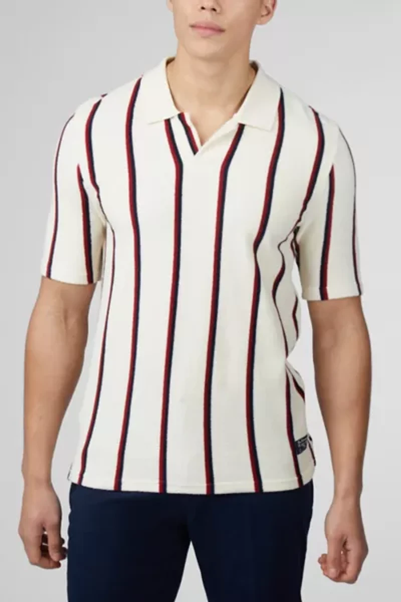 Ben Sherman Stripe Towelling Polo Shirt