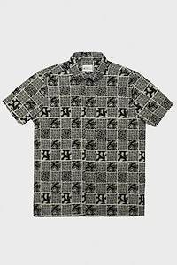 Ben Sherman Checkerboard Paisley Print Short Sleeve Shirt