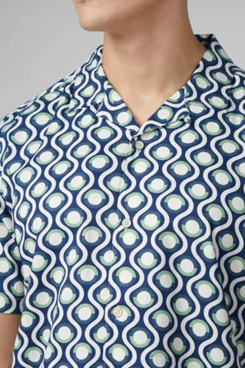 Ben Sherman Retro Geo Print Short Sleeve Shirt
