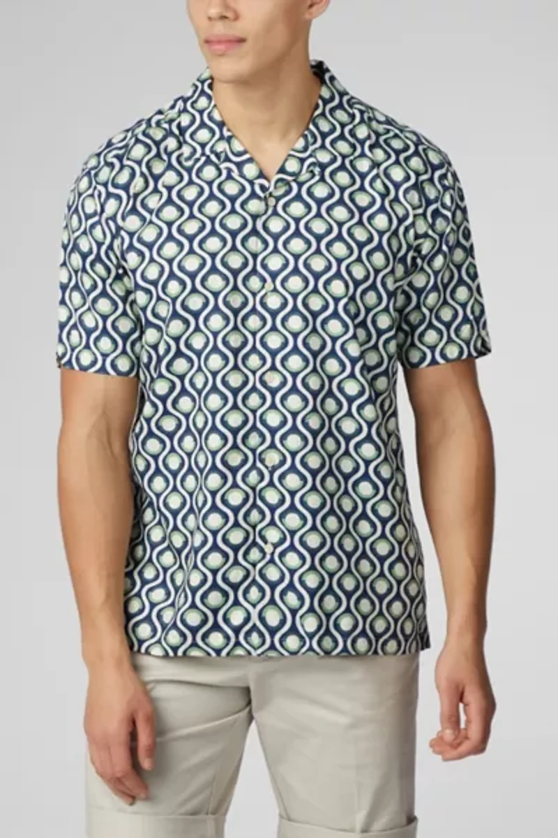 Ben Sherman Retro Geo Print Short Sleeve Shirt