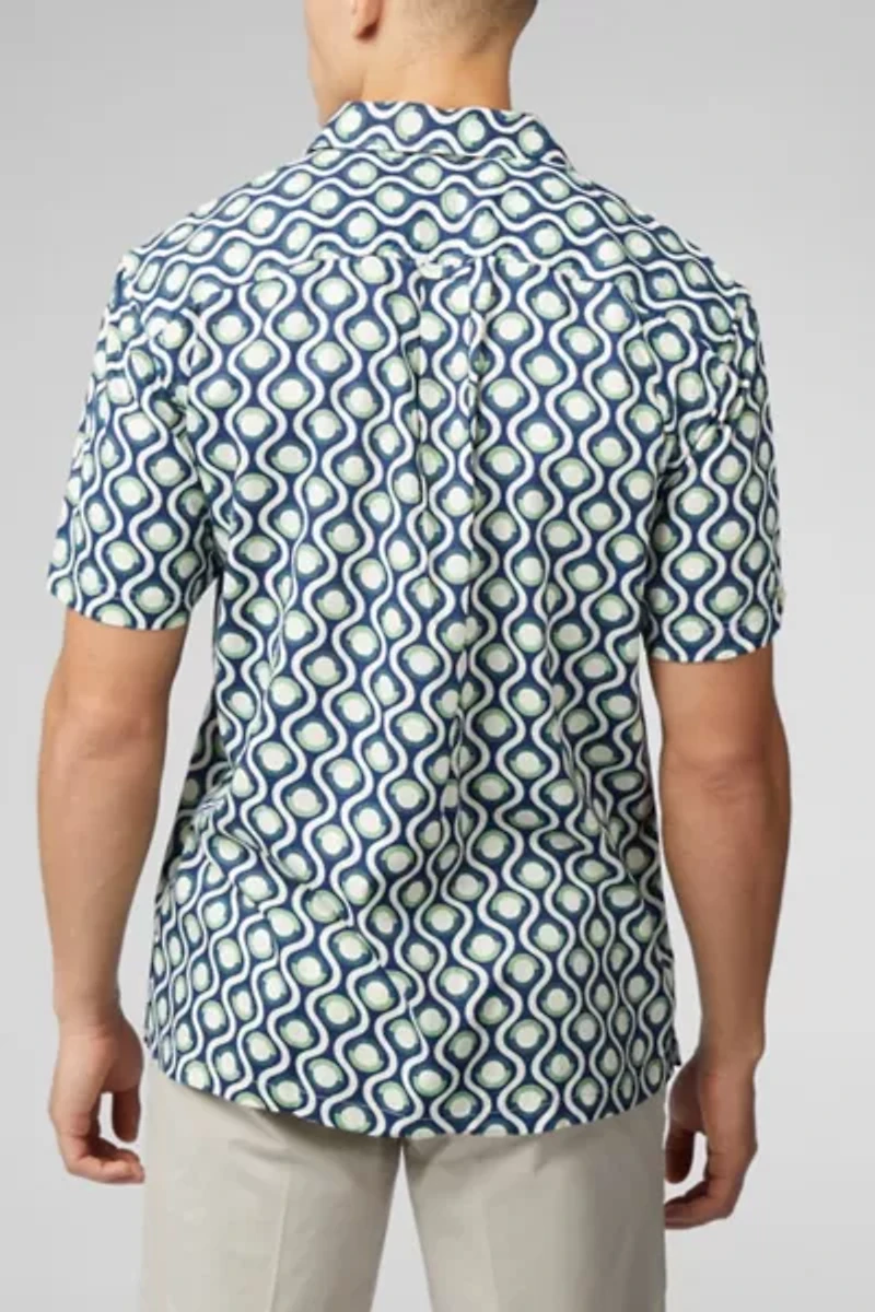 Ben Sherman Retro Geo Print Short Sleeve Shirt