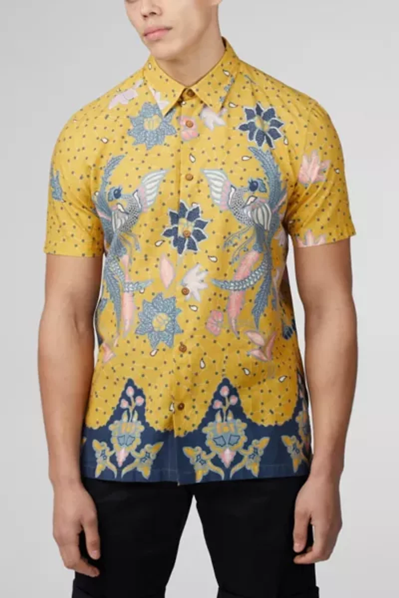 Ben Sherman Botanical Print Short Sleeve Shirt