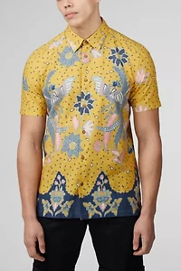 Ben Sherman Botanical Print Short Sleeve Shirt