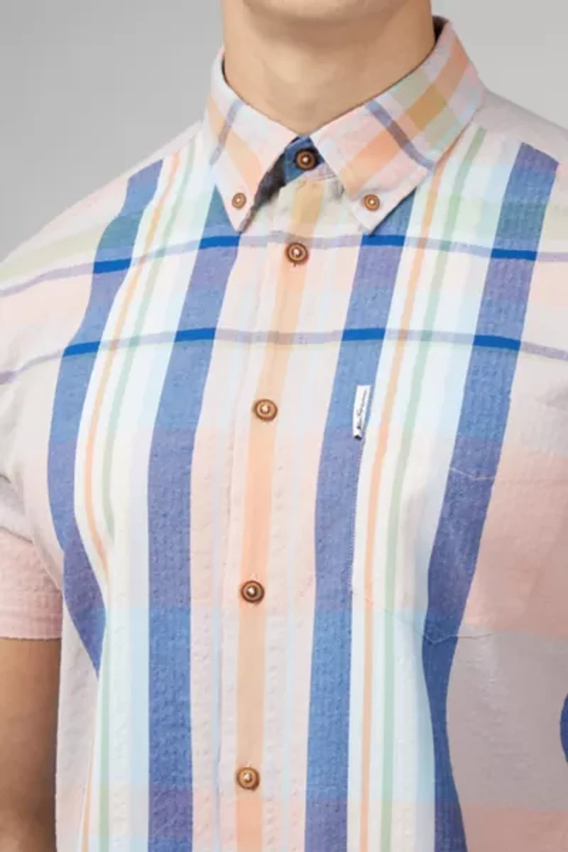 Ben Sherman Seersucker Check Short Sleeve Shirt