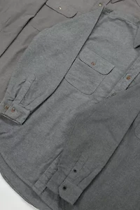 Vintage Solid Flannel Button-Down Shirt