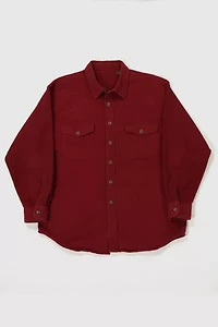 Vintage Solid Flannel Button-Down Shirt