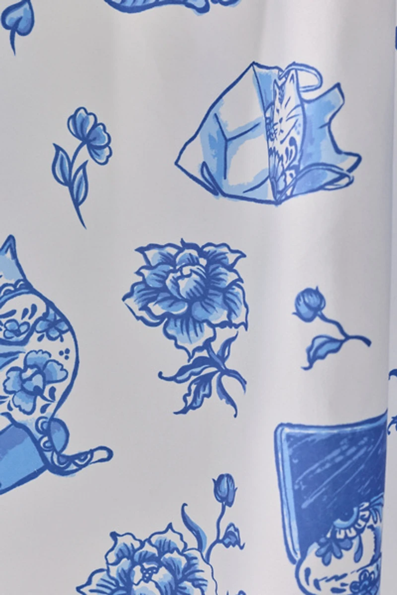 Delft Cat Shower Curtain