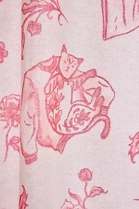 Delft Cat Shower Curtain