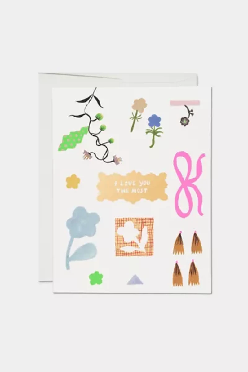 Red Cap Petals and Blooms Greeting Card