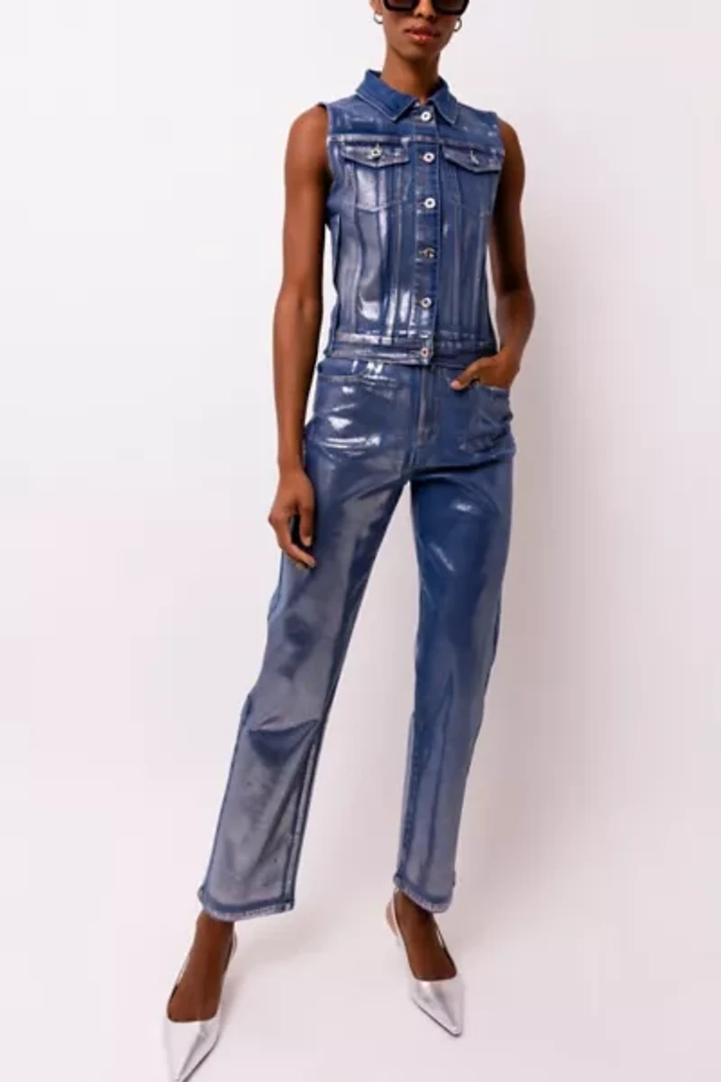 Amy Lynn Soho Metallic Denim Vest