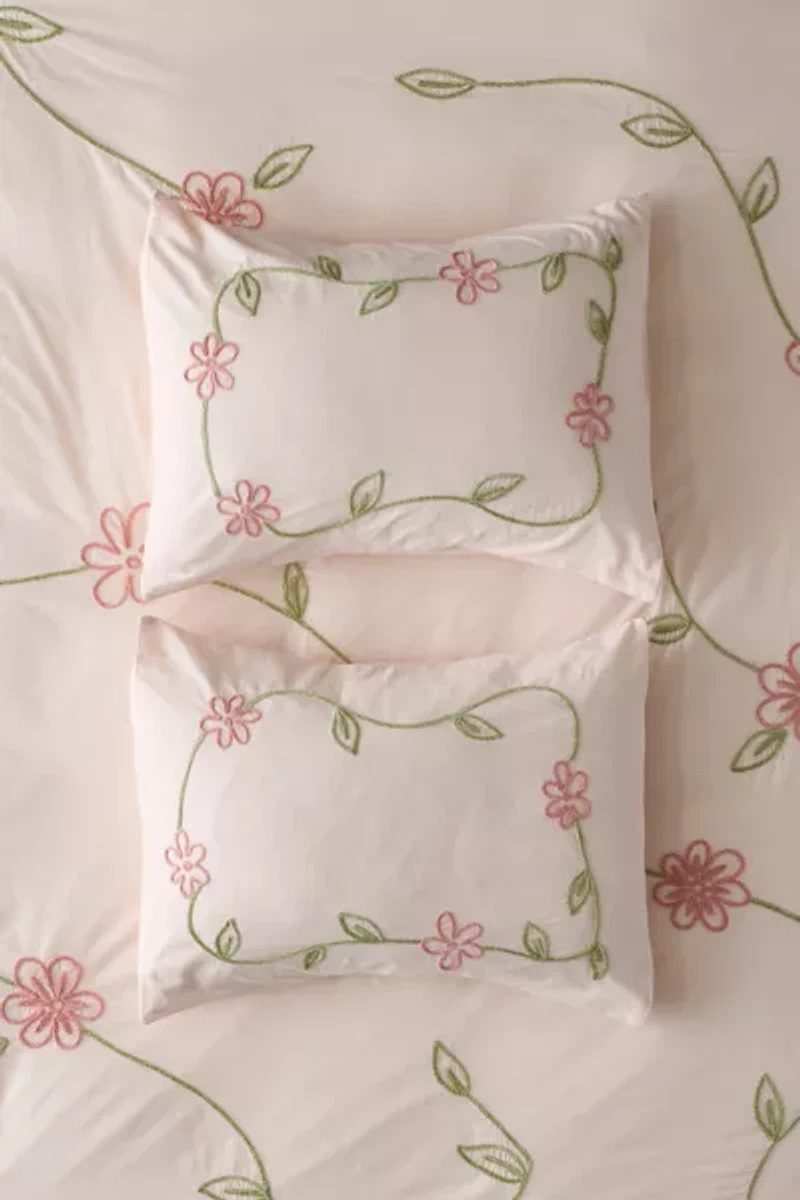 Falling Vines Floral Sham Set