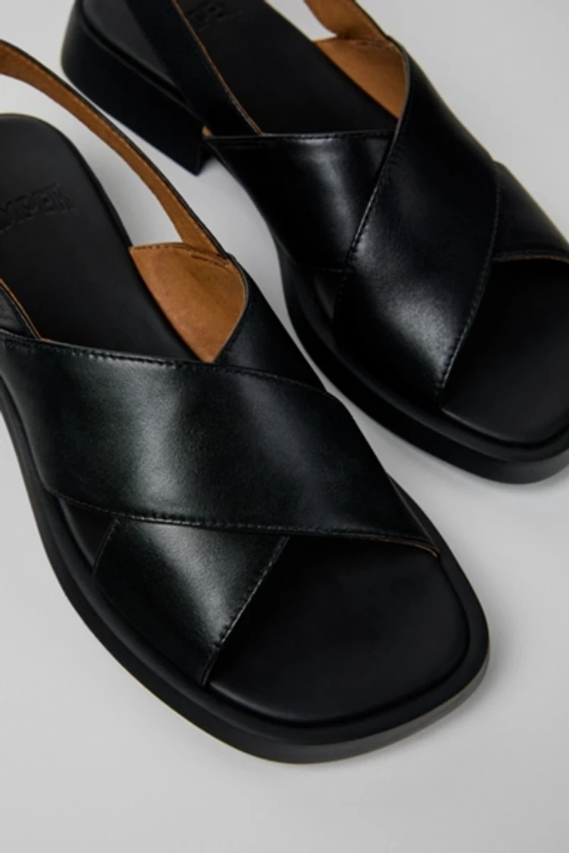 Camper Dana Leather Crossover Strap Sandals