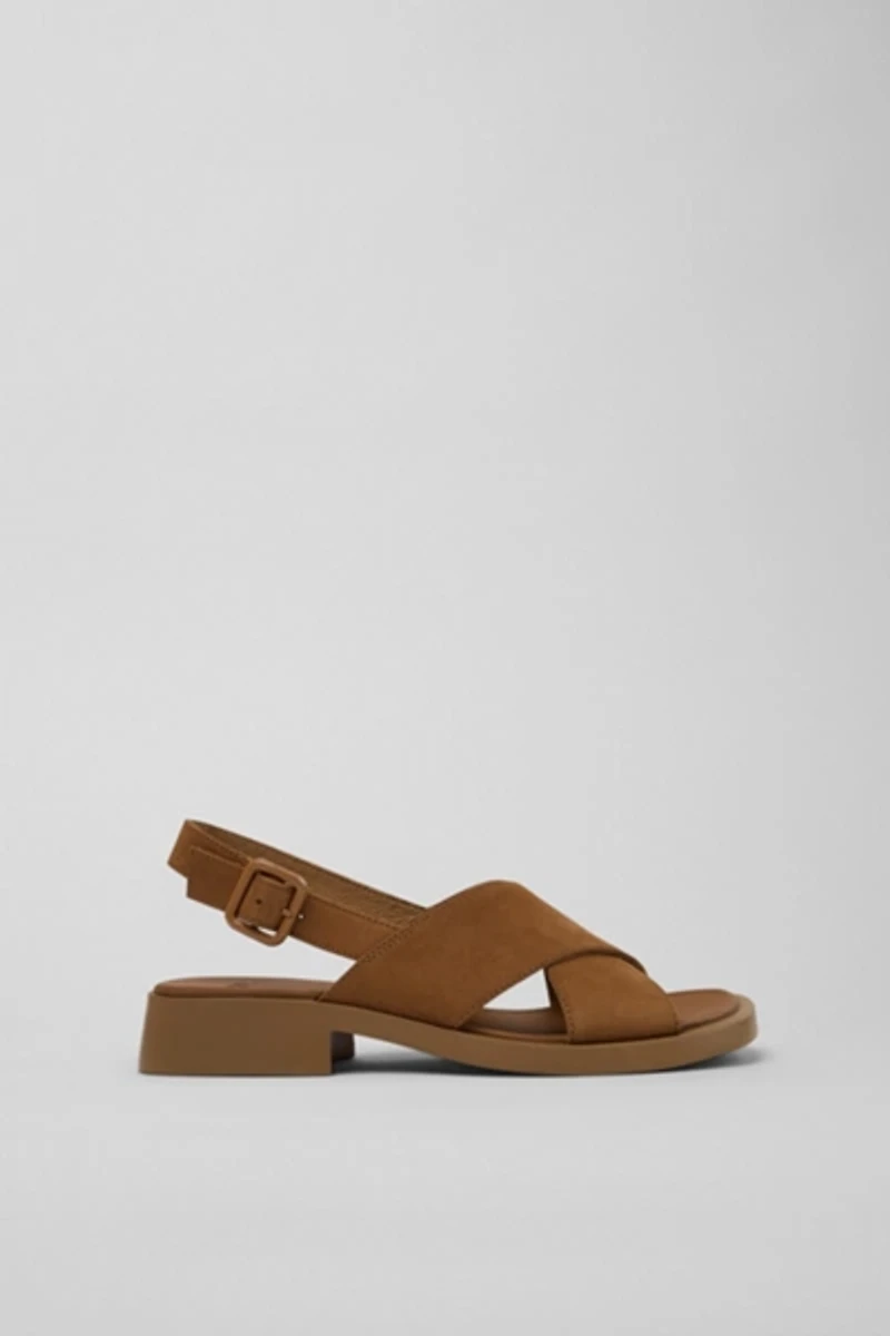 Camper Dana Leather Crossover Strap Sandals