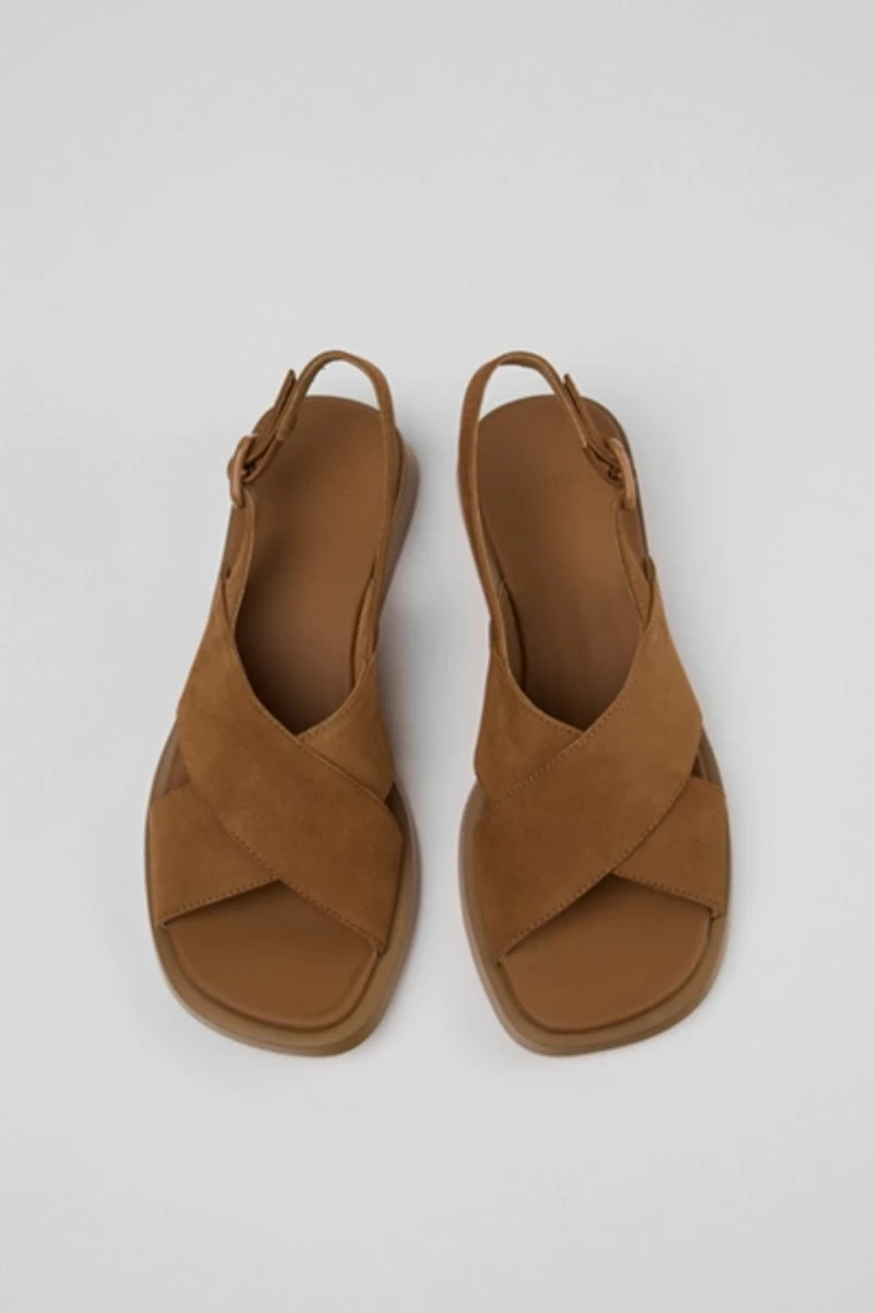 Camper Dana Leather Crossover Strap Sandals