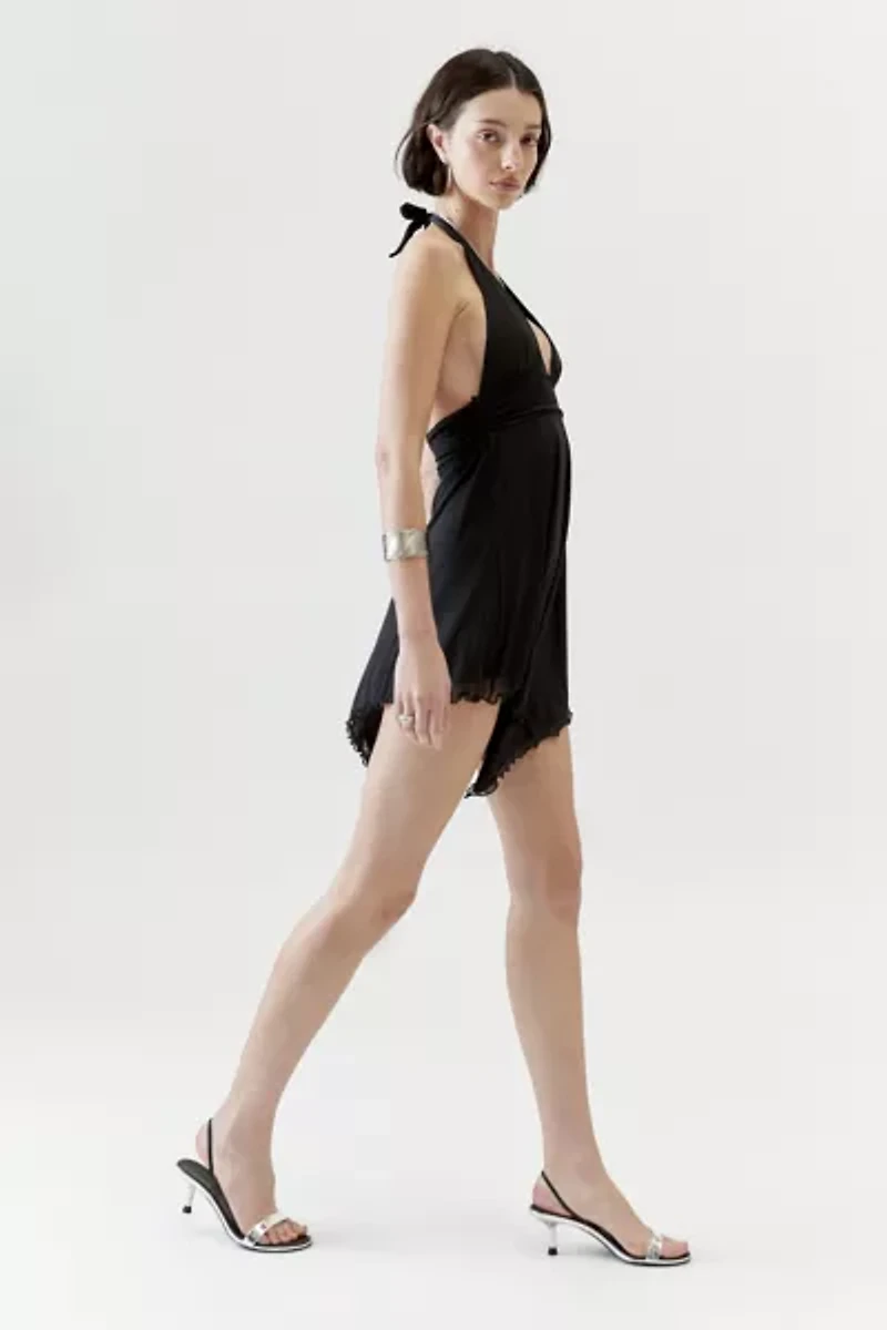 UO Jessa Mesh Halter Mini Dress