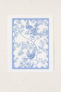 Annie Blue Vintage, French Inspired Pattern Art Print