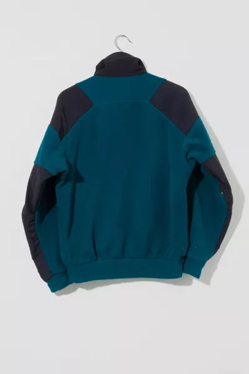 Vintage 1990s Marmot Distressed Green Black Zipper Tech Fleece