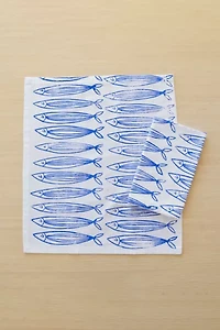 Julie Peach Block Printed Sardines Napkins