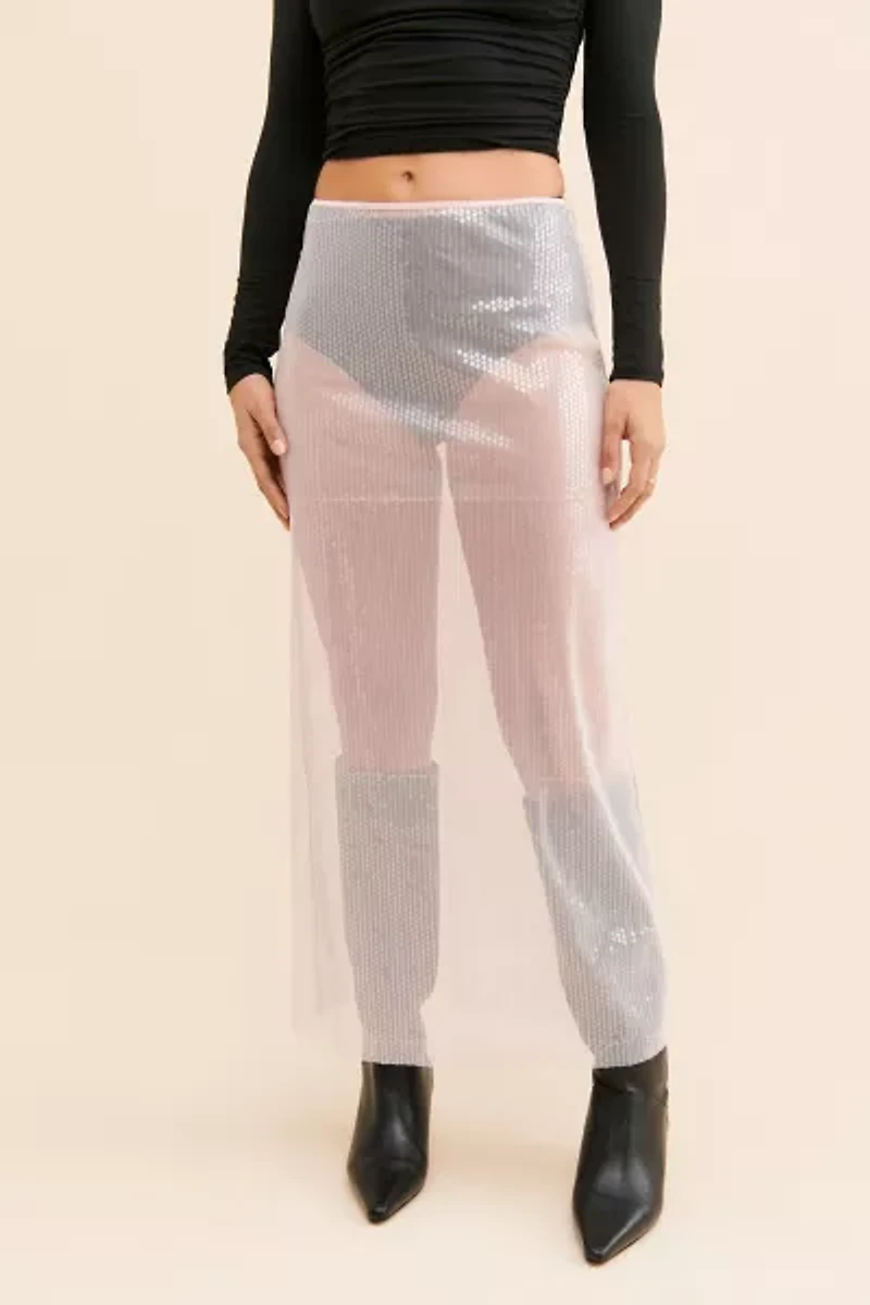 Dynasty Sheer Sequin Maxi Skirt