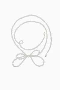 Velvet Luna Pearl Bow Wrap Necklace