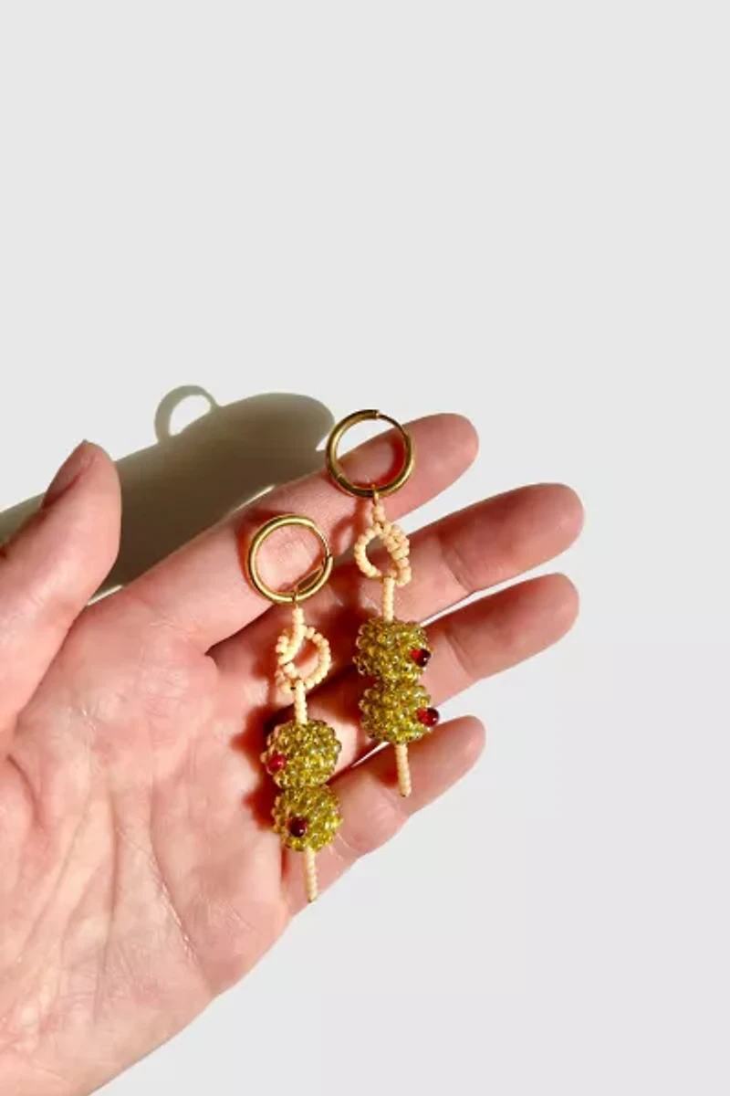 Dream Song Beaded Dirty Olive Earrings