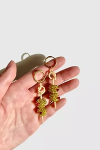 Dream Song Beaded Dirty Olive Earrings