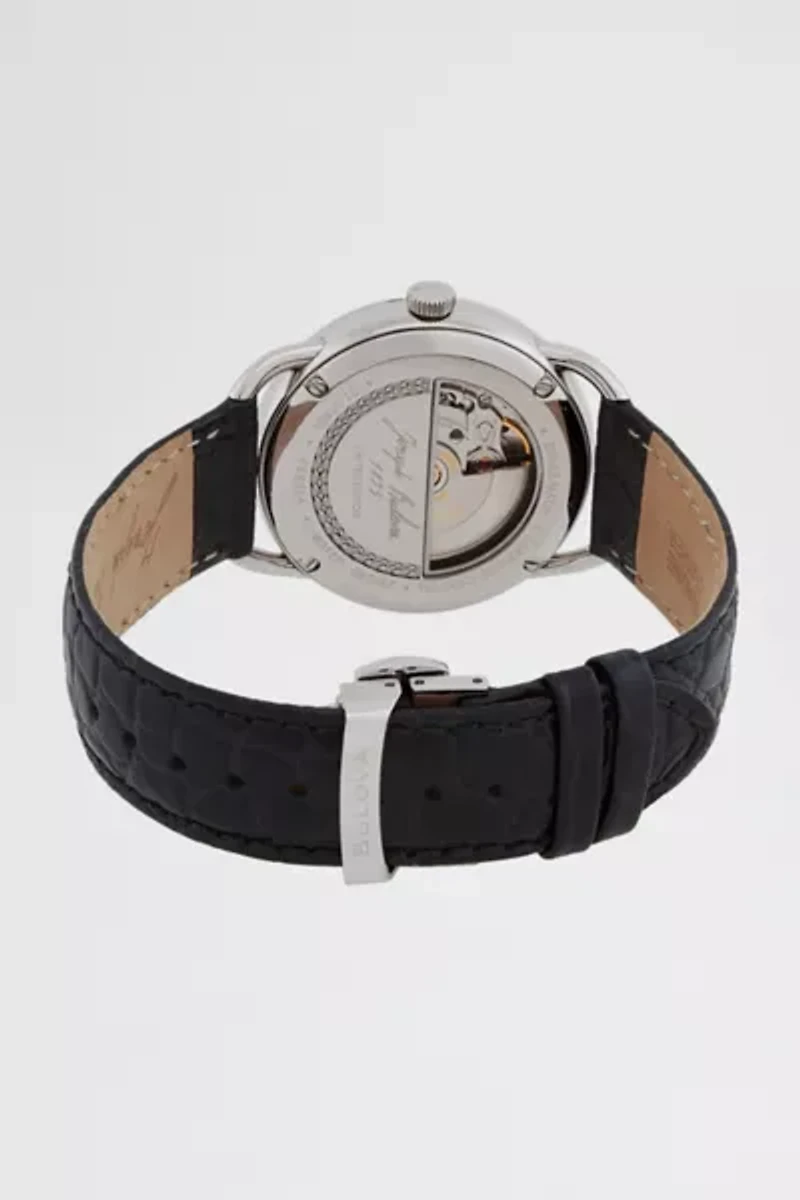 Bulova Commodore Automatic Leather Band Watch