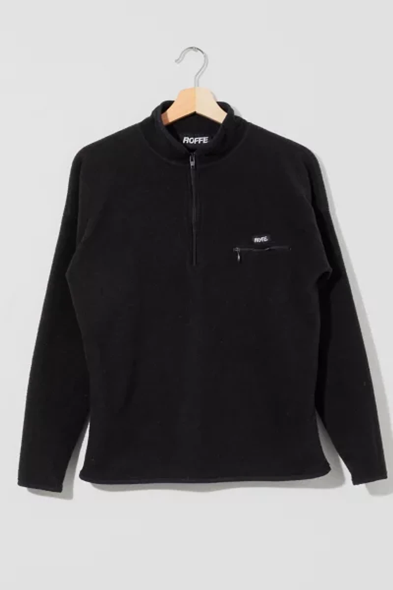 Vintage 1990s Roffe Black Zipper Tech Fleece