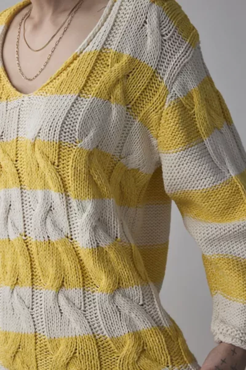 BDG Skylar Oversized Cable Knit Pullover Sweater