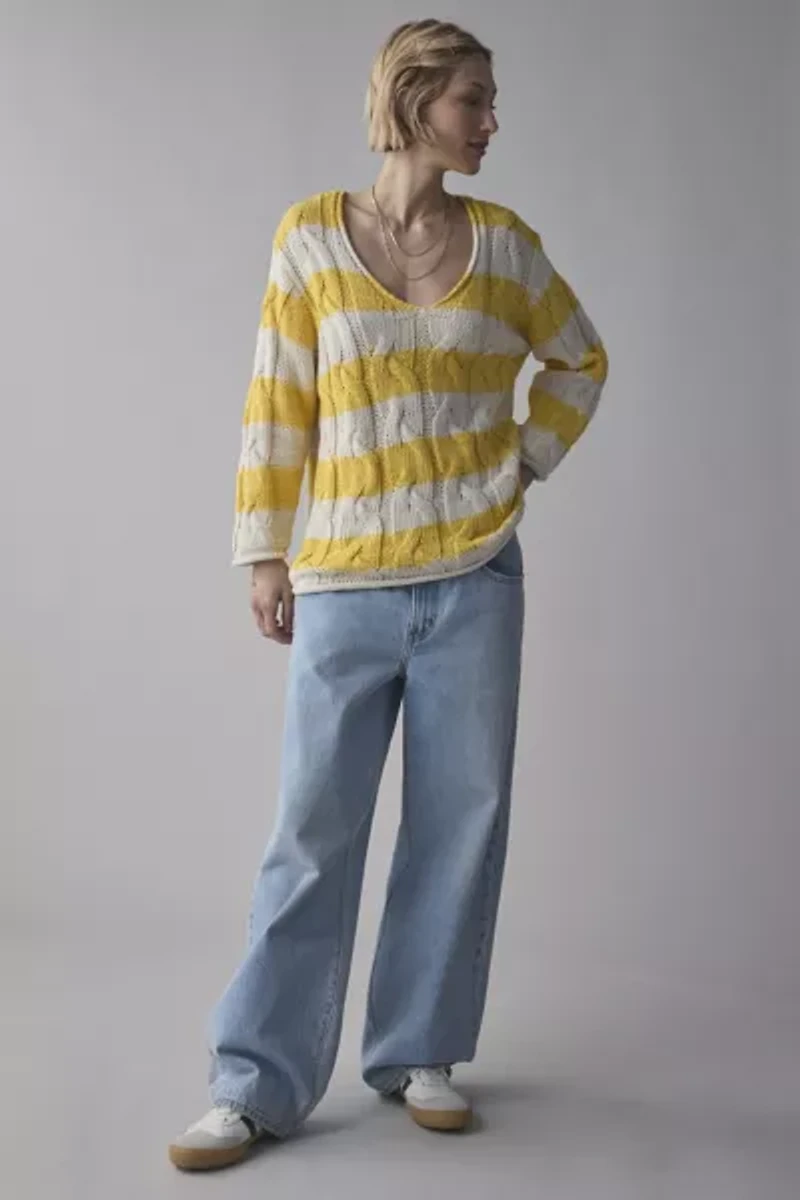 BDG Skylar Oversized Cable Knit Pullover Sweater