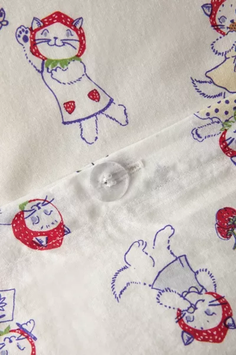 Strawberry Cat Core Duvet Cover Set