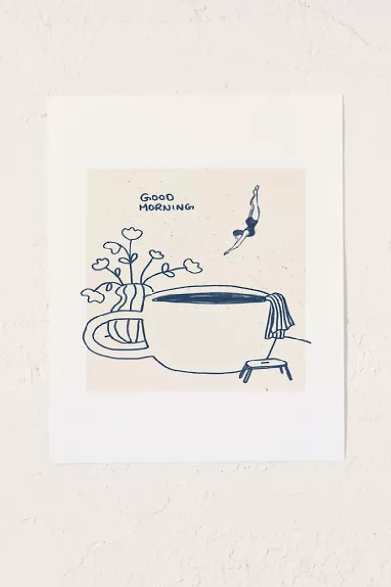 Sabina Fenn Illustration Coffee Diver Art Print