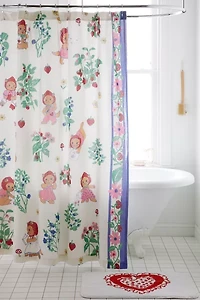 Strawberry Cat Patterned Shower Curtain