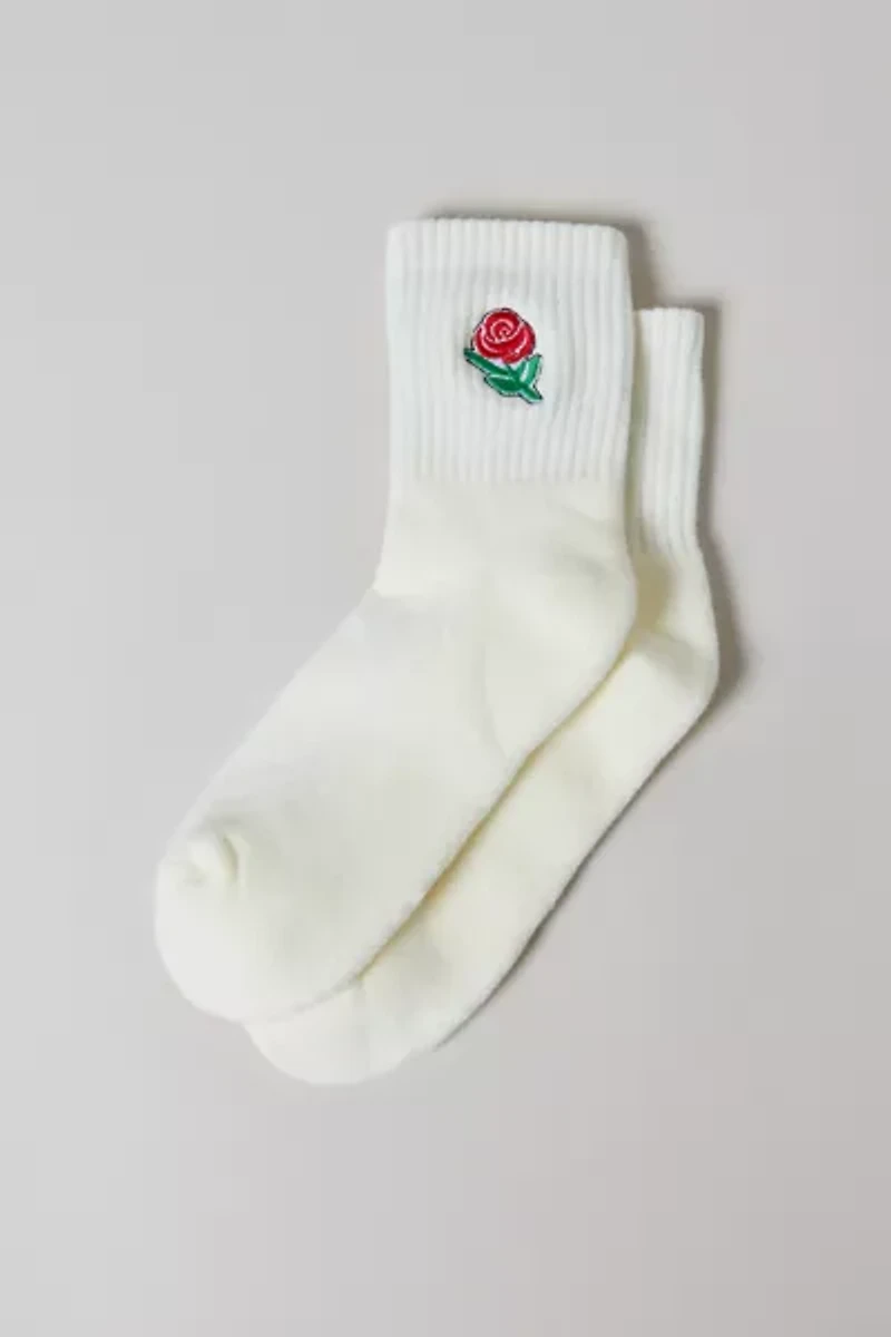 Icon Embroidered Quarter Crew Sock