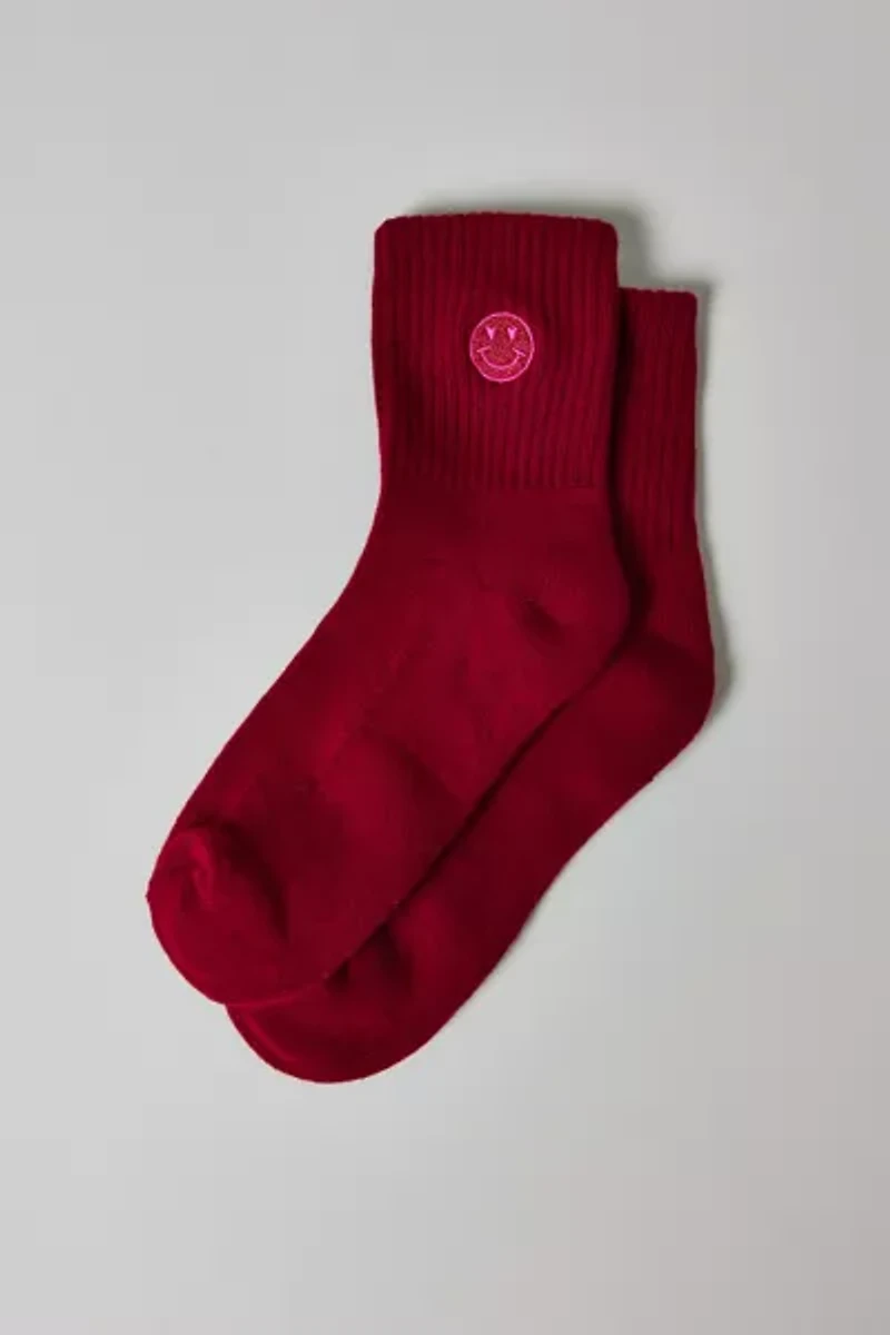 Icon Embroidered Quarter Crew Sock