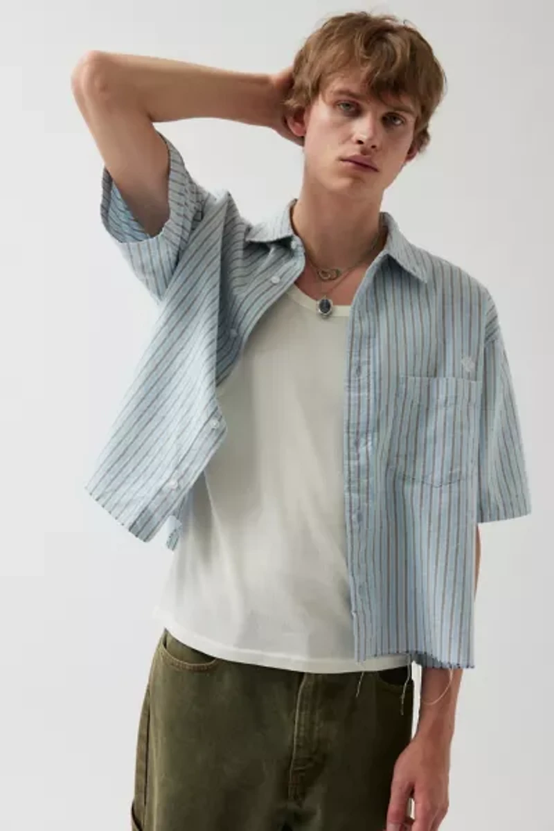 UO Stripe Cutoff Oxford Shirt