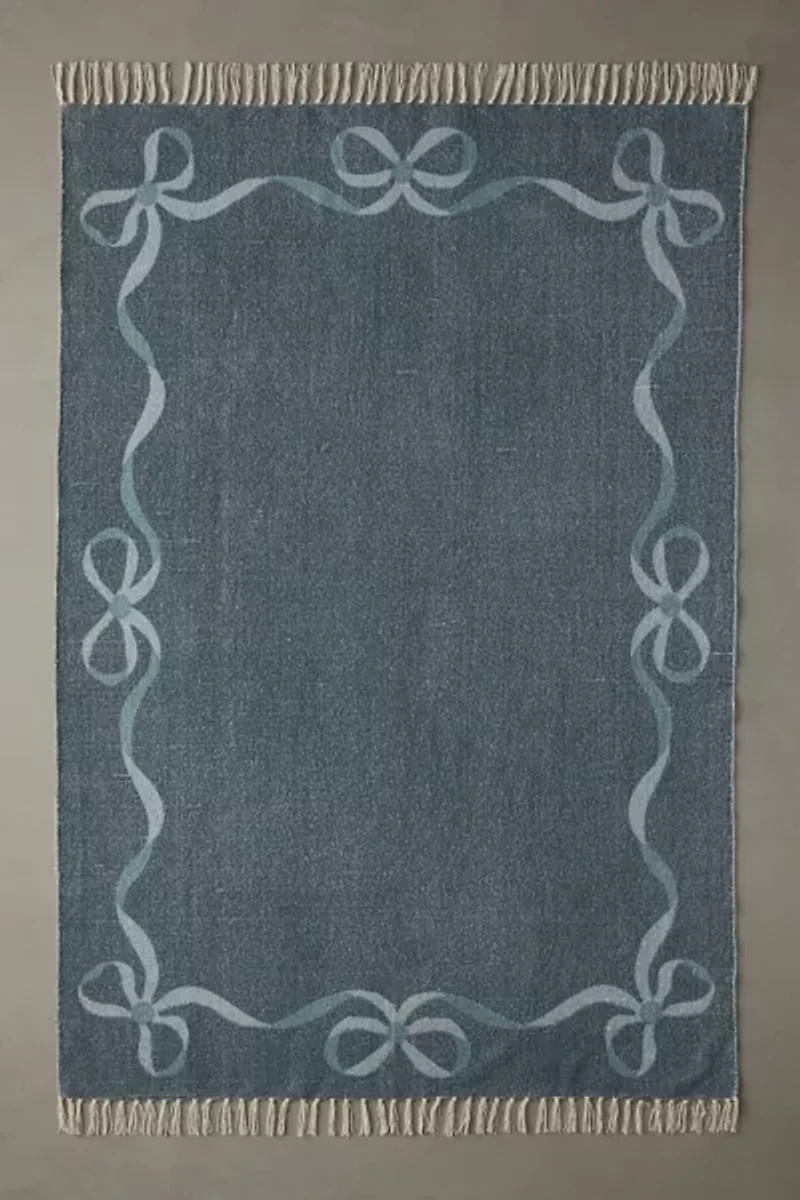 Lacey Bows Printed Brushed Rug