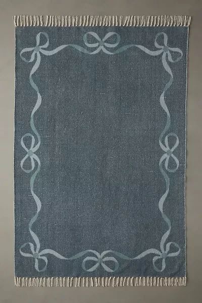 Lacey Bows Printed Brushed Rug