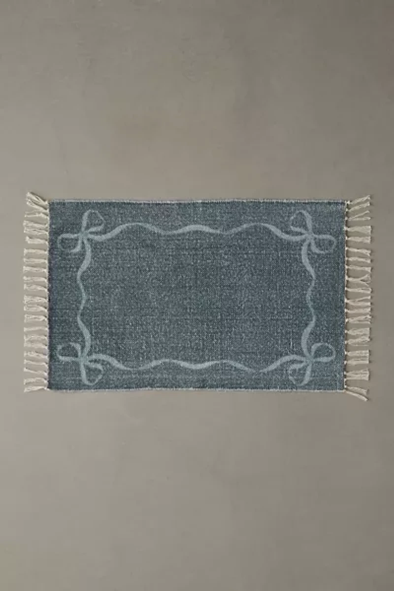 Lacey Bows Printed Brushed Rug