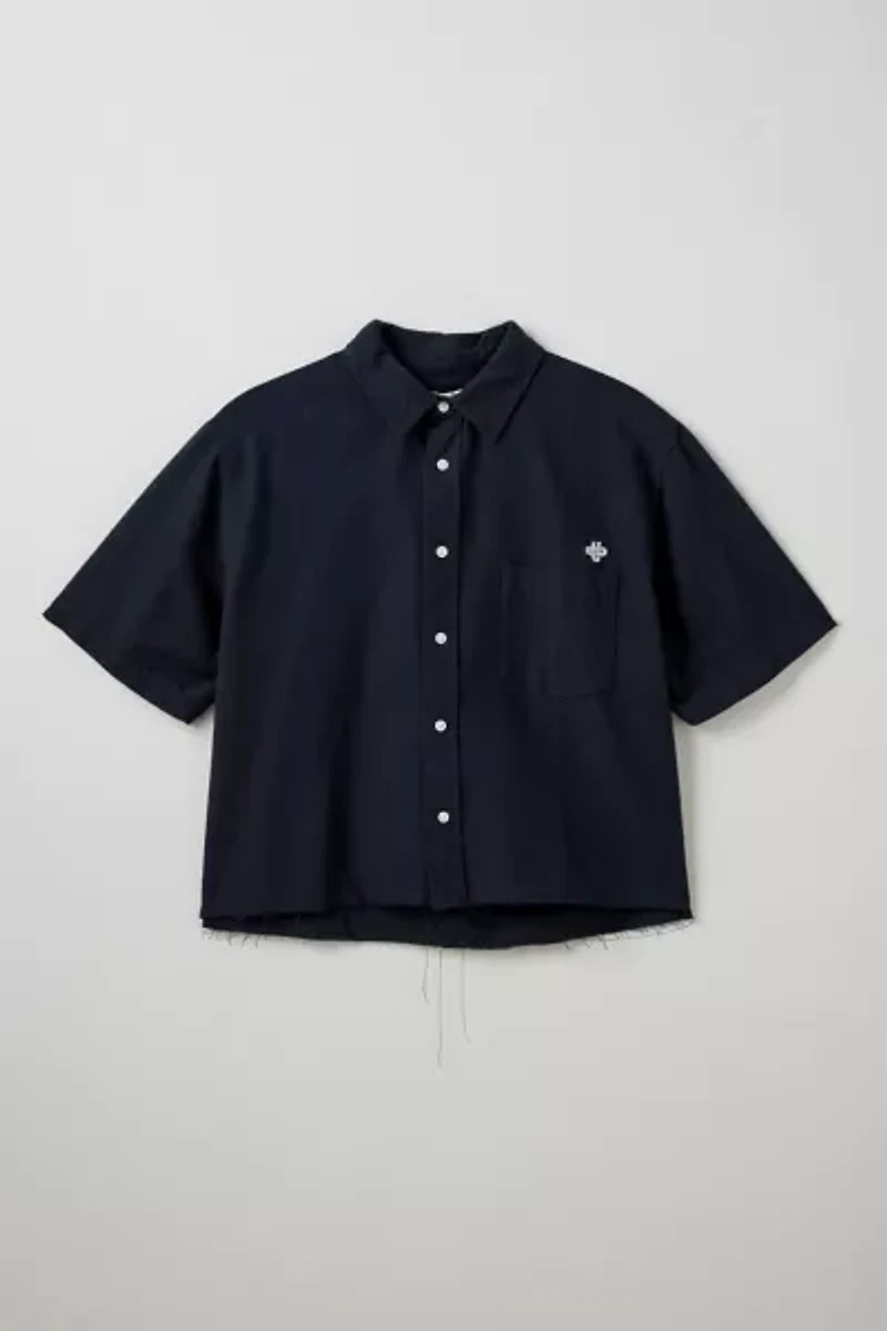 UO Solid Cutoff Oxford Shirt