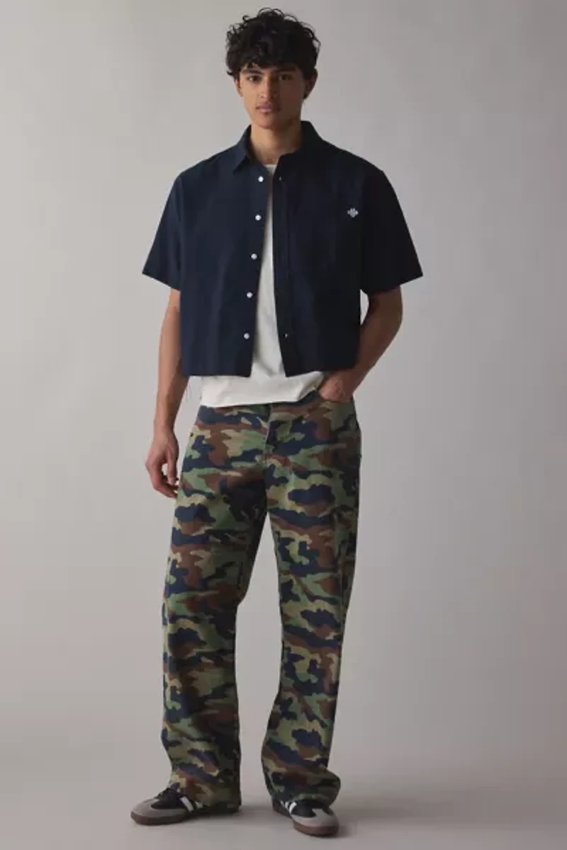 UO Solid Cutoff Oxford Shirt