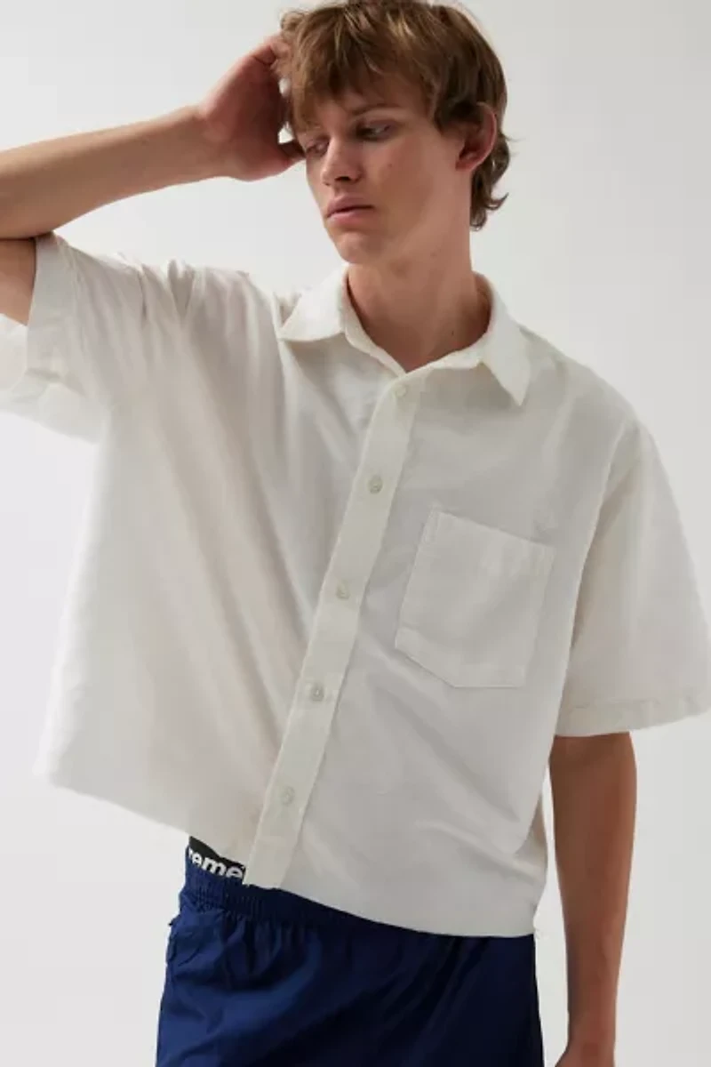 UO Solid Cutoff Oxford Shirt