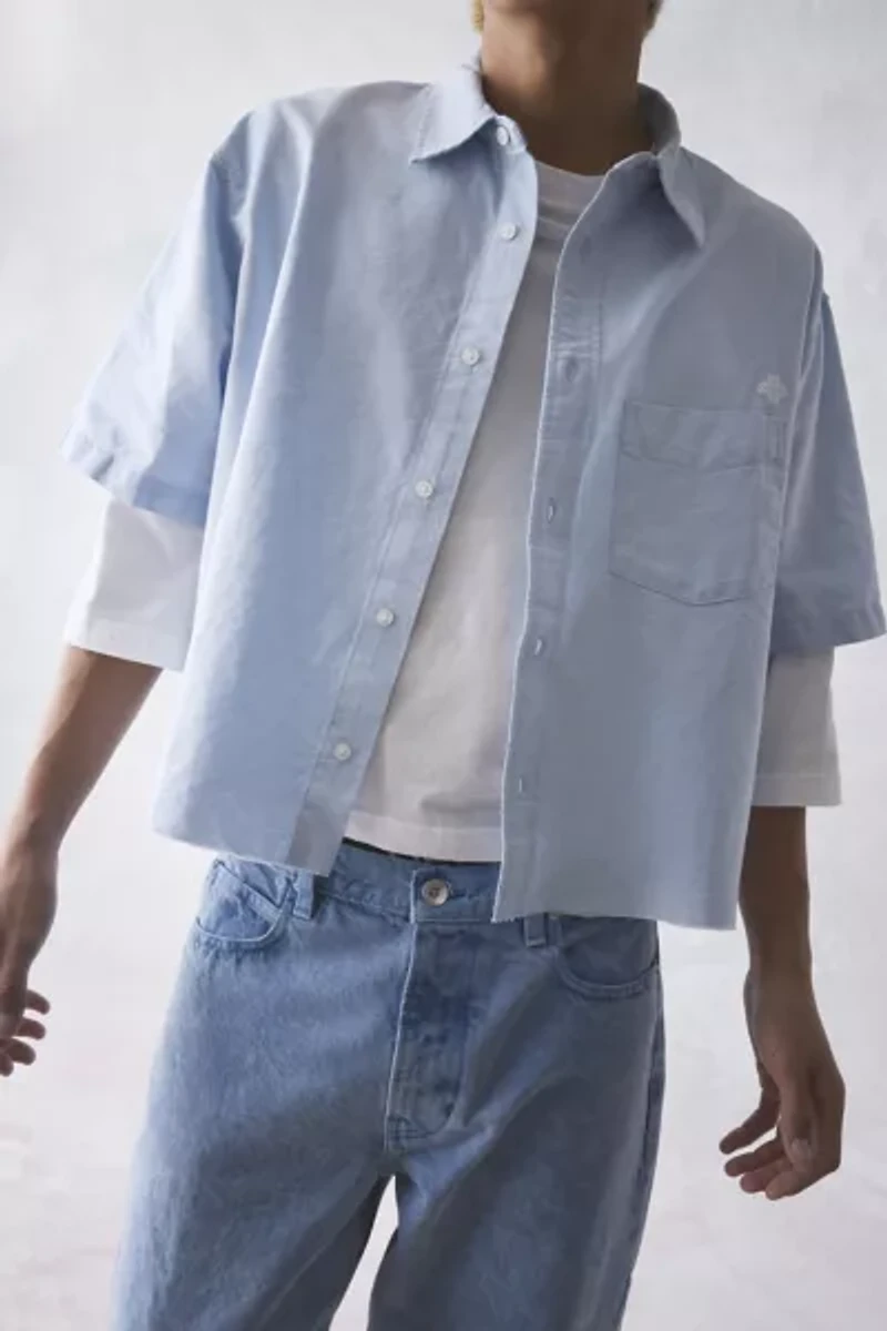 UO Solid Cutoff Oxford Shirt
