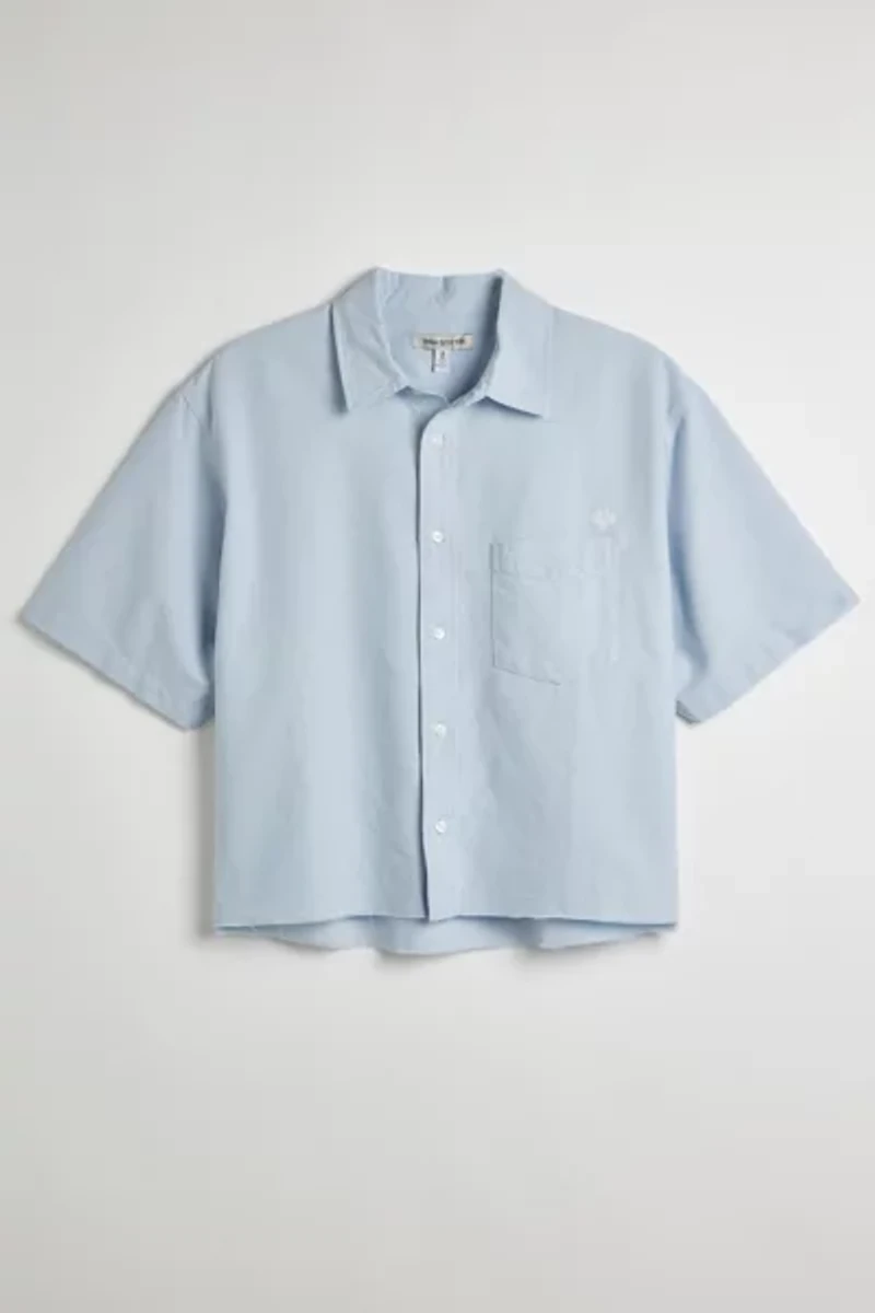 UO Solid Cutoff Oxford Shirt