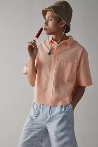 UO Solid Cut off Oxford Shirt