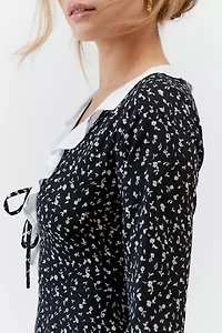 Motel Darira Ruffle Long Sleeve Mini Dress