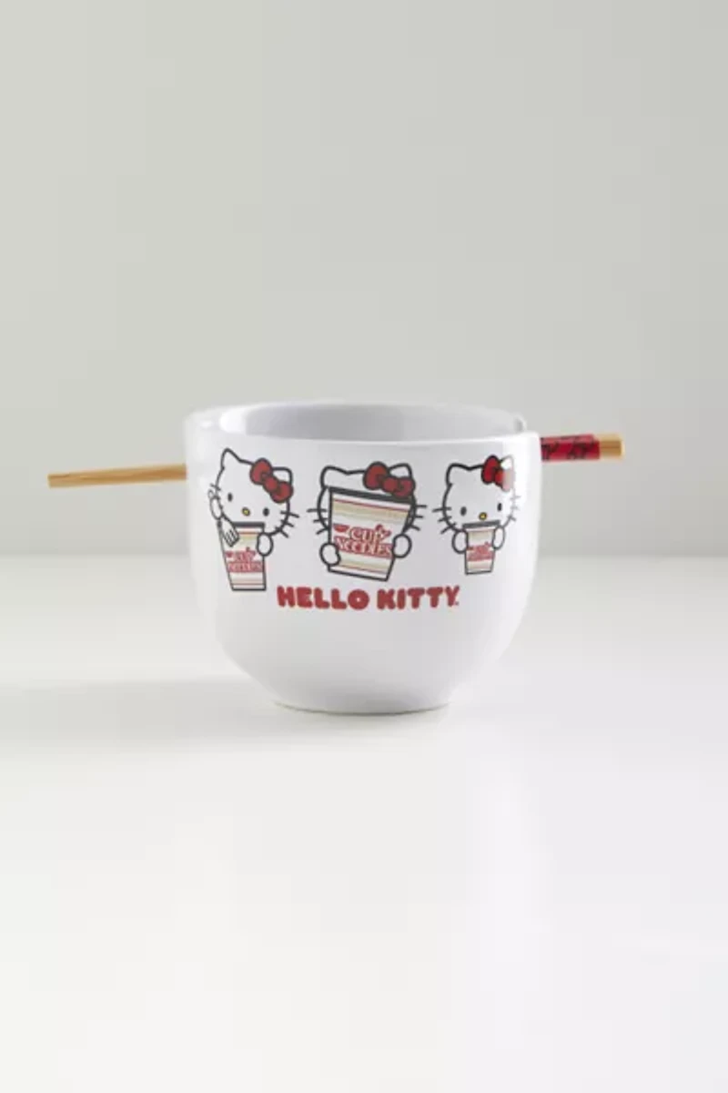 Sanrio Hello Kitty Ceramic Noodle Bowl & Chopstick Set