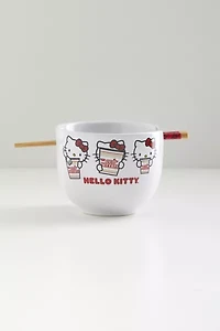 Sanrio Hello Kitty Ceramic Noodle Bowl & Chopstick Set