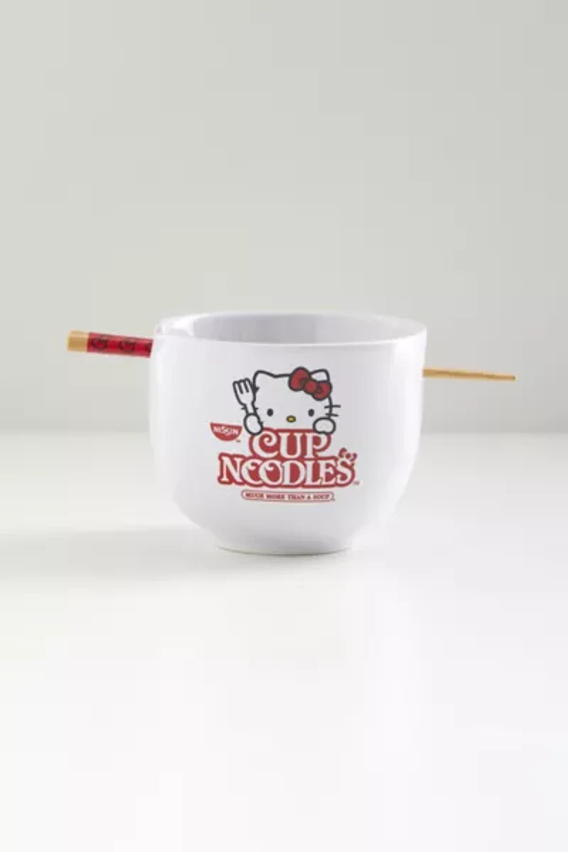 Sanrio Hello Kitty Ceramic Noodle Bowl & Chopstick Set