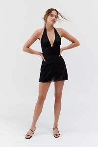 Motel Codami Lace Halter Mini Dress